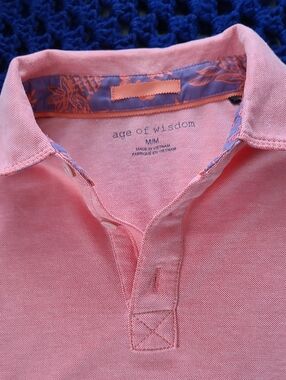 Age of Wisdom Men's Coral Pink Polo Shirt